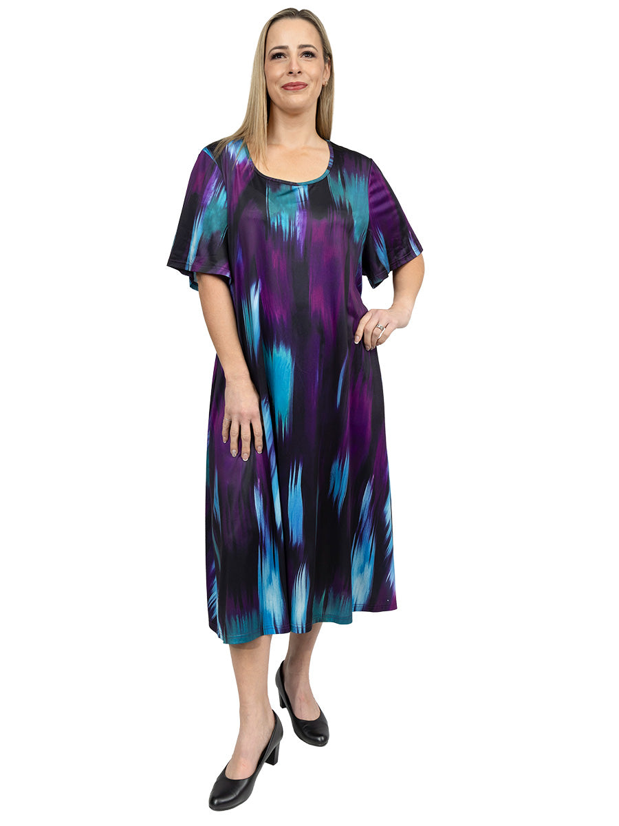 Presley Dress - Purple Print* - Dale and Waters