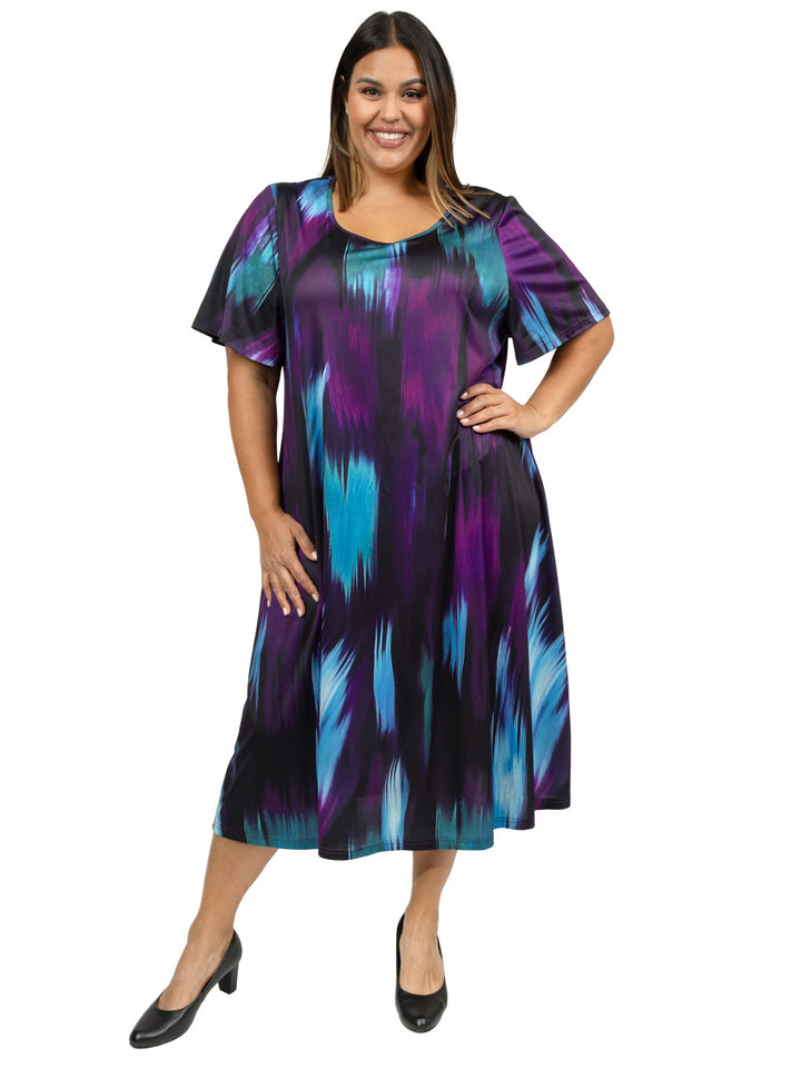 Presley Dress - Purple Print* - Dale and Waters