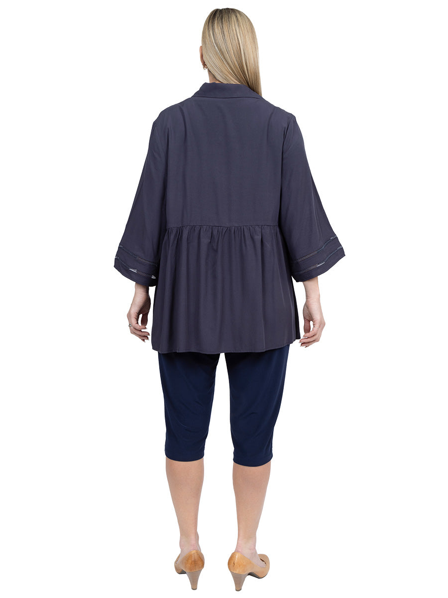 Amelia Pleated Blouse - Astronaut