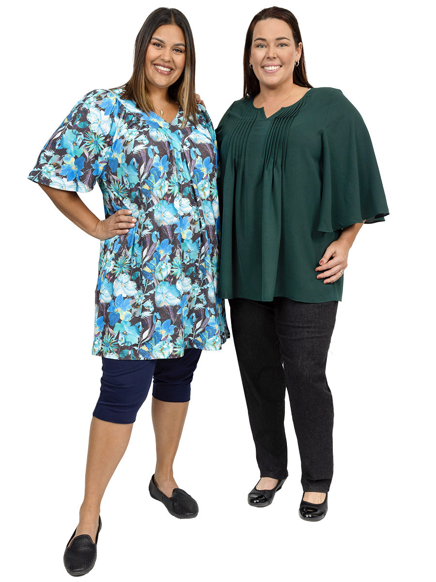 Destiny V-Neck Tunic -Blue Print