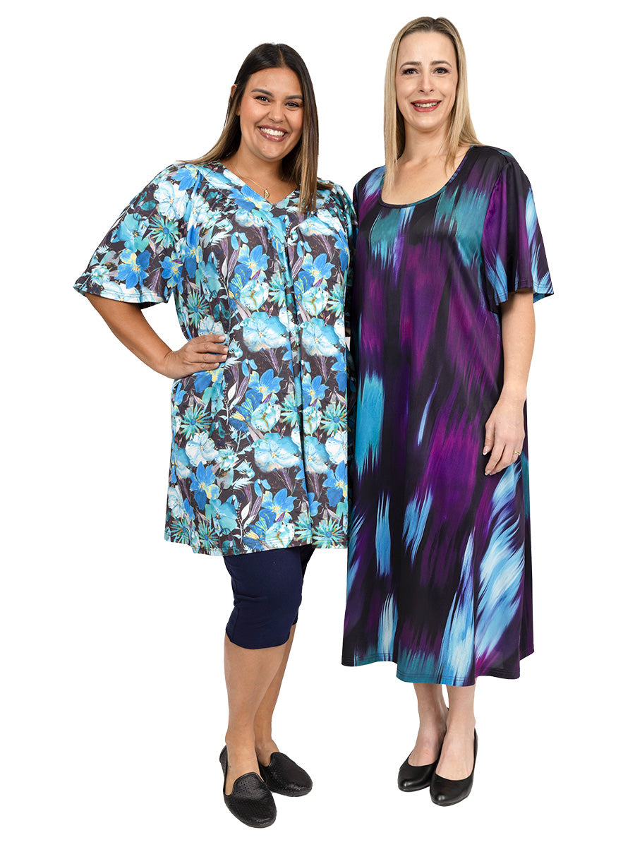 Destiny V-Neck Tunic -Blue Print