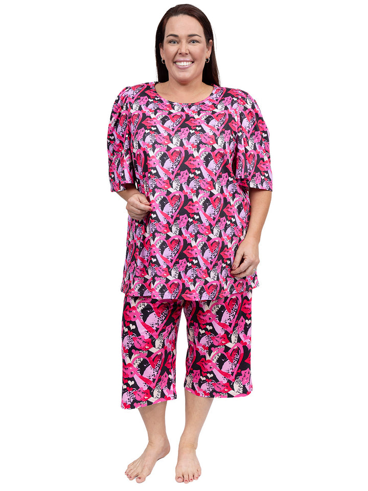 SAMPLE ONLY - Mckenna Sleep Capris - Pink Print