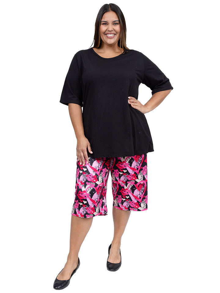 SAMPLE ONLY - Mckenna Sleep Capris - Pink Print**