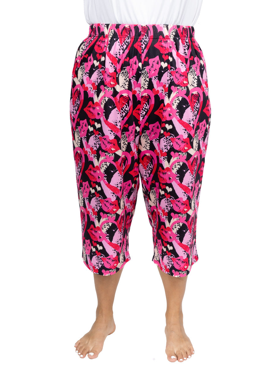 SAMPLE ONLY - Mckenna Sleep Capris - Pink Print