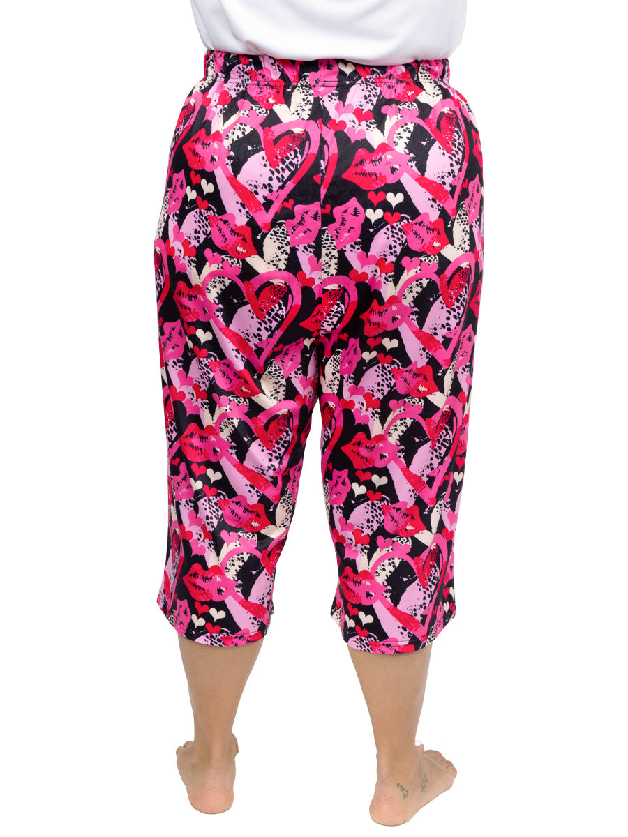 SAMPLE ONLY - Mckenna Sleep Capris - Pink Print**