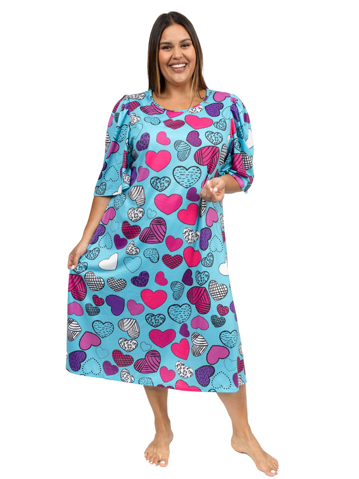 SAMPLE ONLY - Pepper Sleep Tee Nightie - Blue Print**