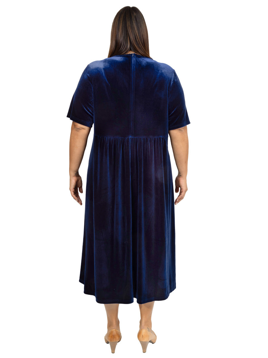 Gala Velour Dress - Sapphire - Dale and Waters