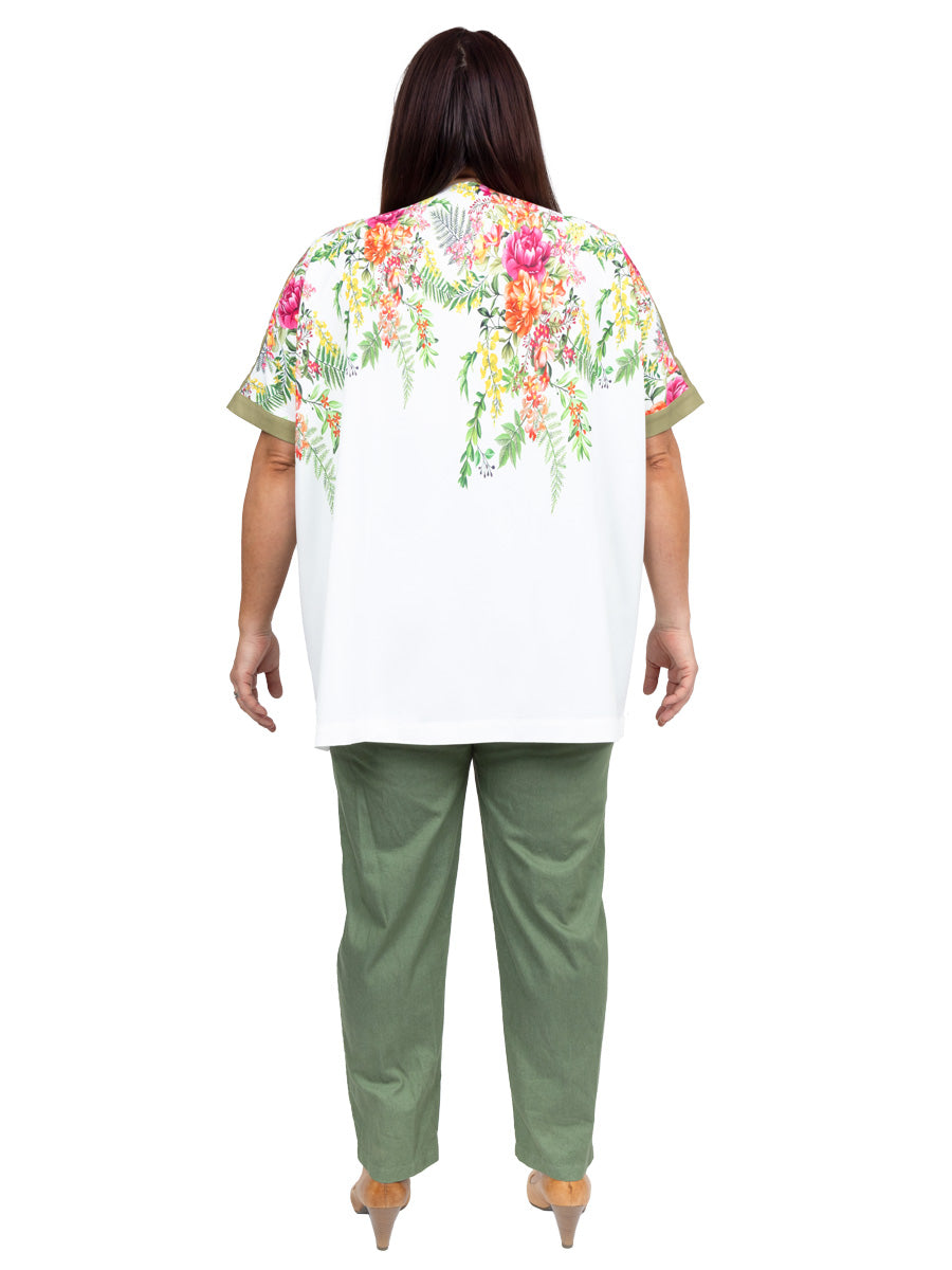 Nessa Border Top - White Print* Tops Dale and Waters