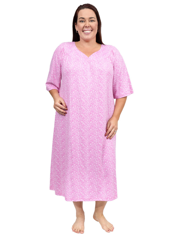 SAMPLE ONLY - Lotus Nightie - Pink Print