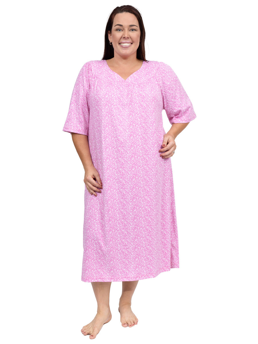 SAMPLE ONLY - Lotus Nightie - Pink Print