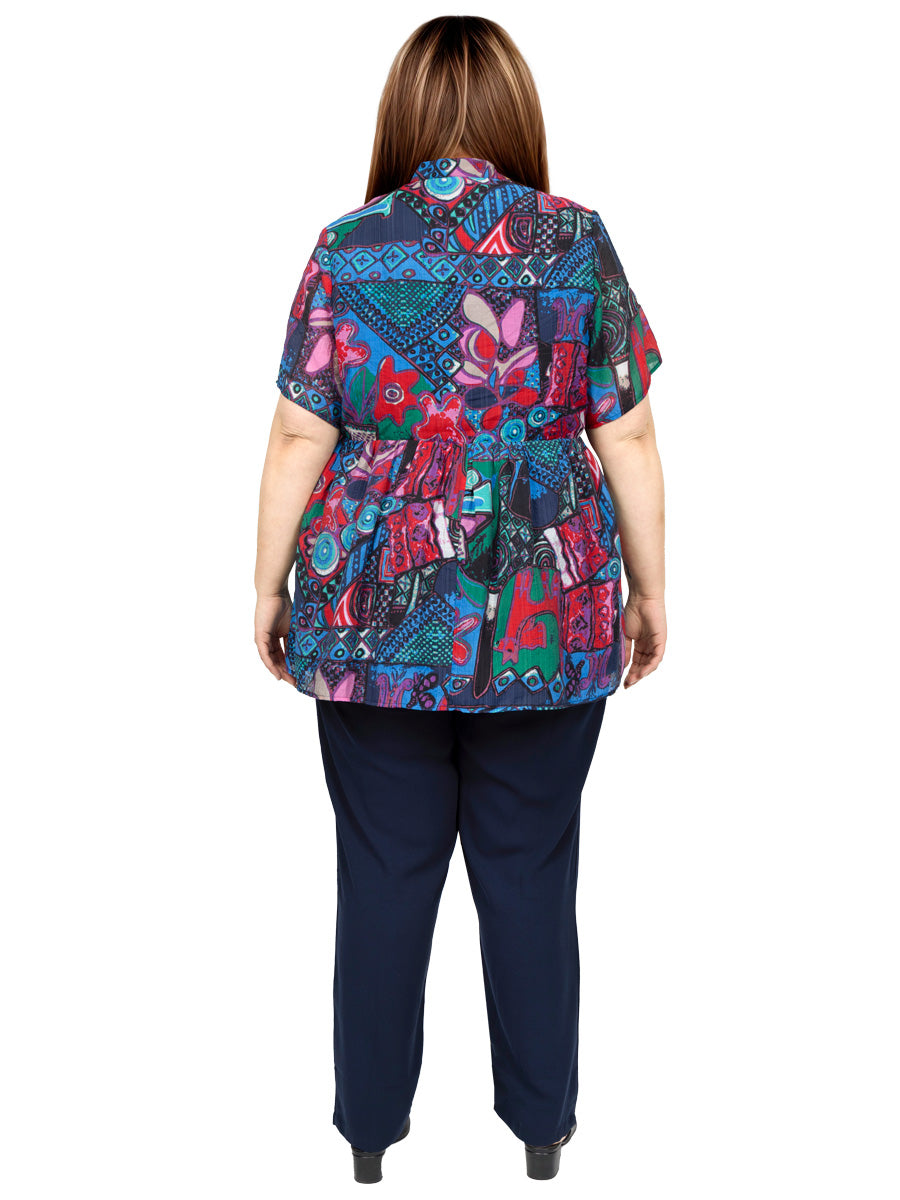 Journee Blouse - Blue Print** - Dale and Waters