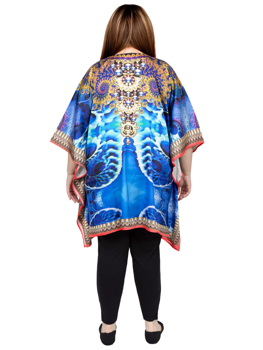 SAMPLE ONLY - Whitelea Kaftan Top - Blue Print