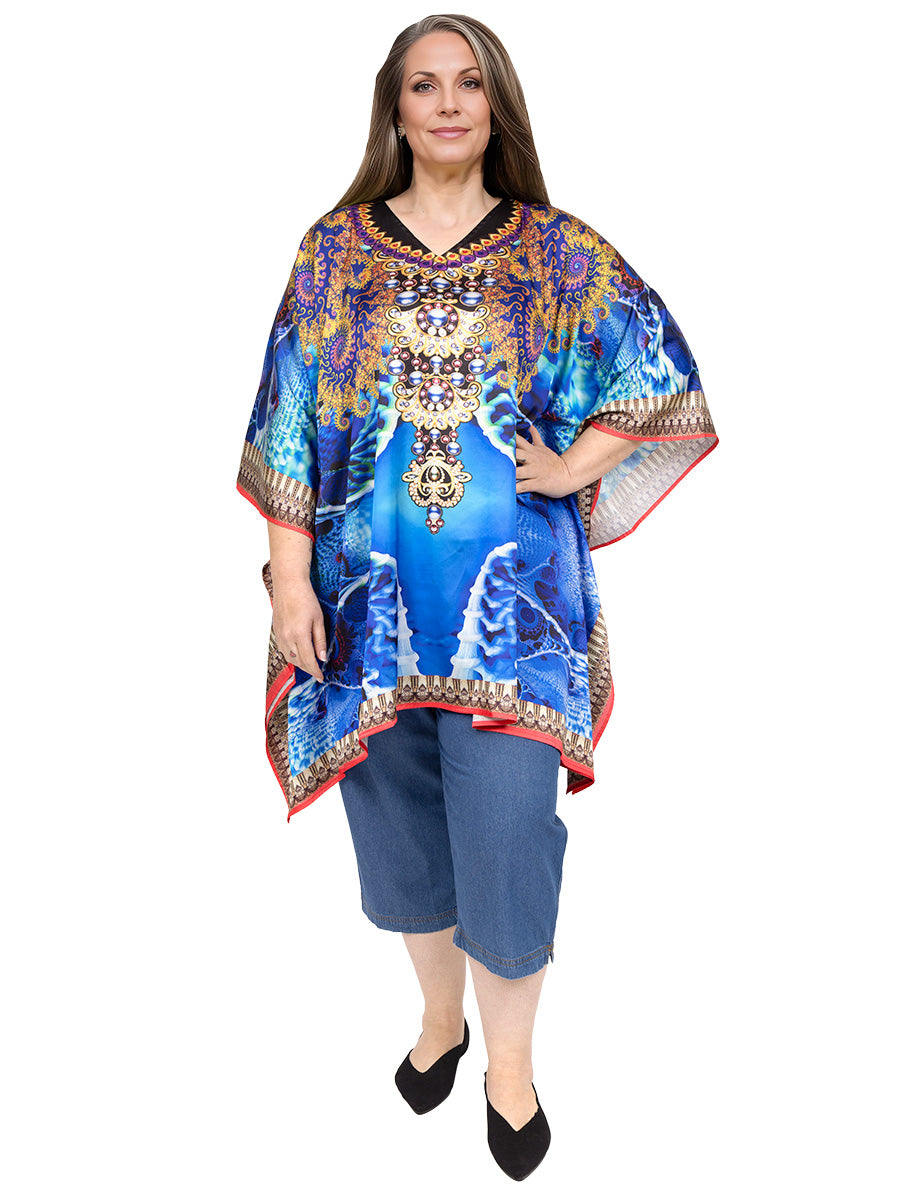 SAMPLE ONLY - Whitelea Kaftan Top - Blue Print** - Dale and Waters