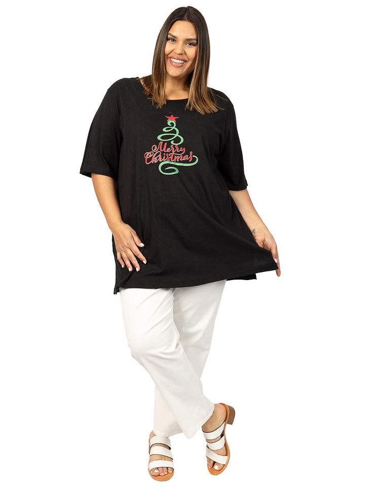 Christmas Tree Tee - Black