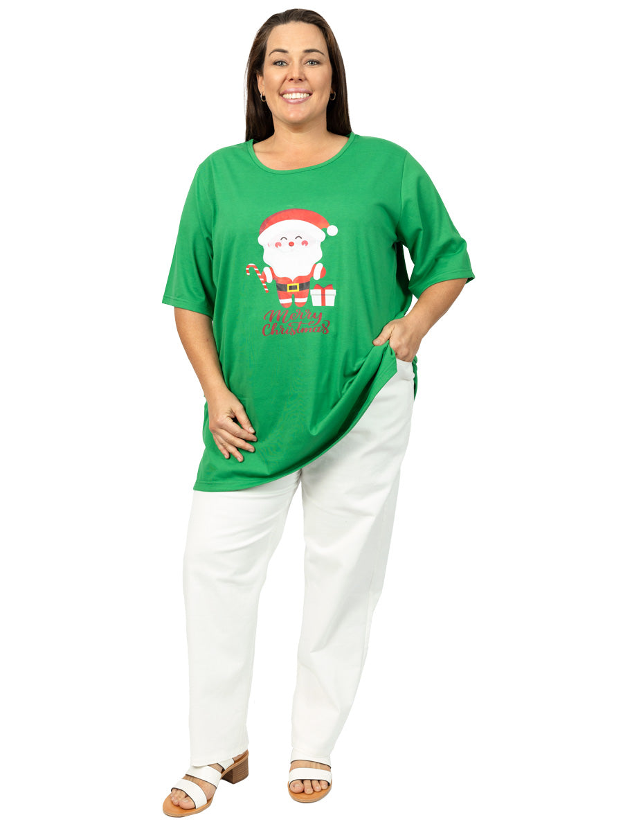 Christmas Santa Tee - Green