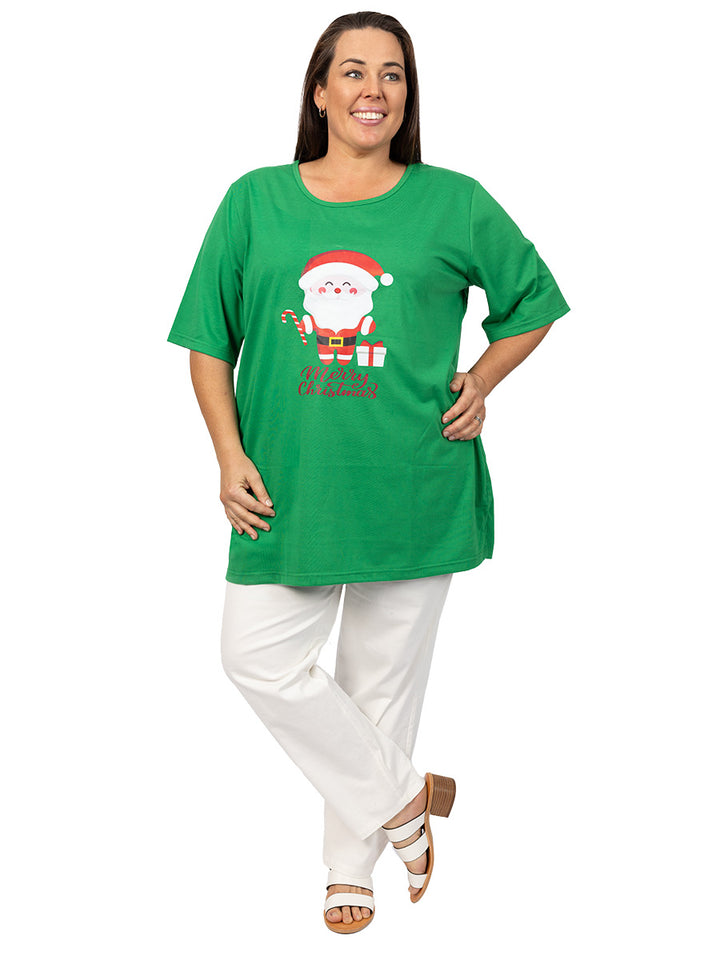 Christmas Santa Tee - Green