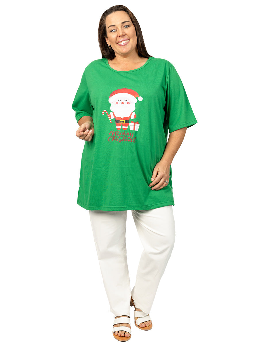 Christmas Santa Tee - Green