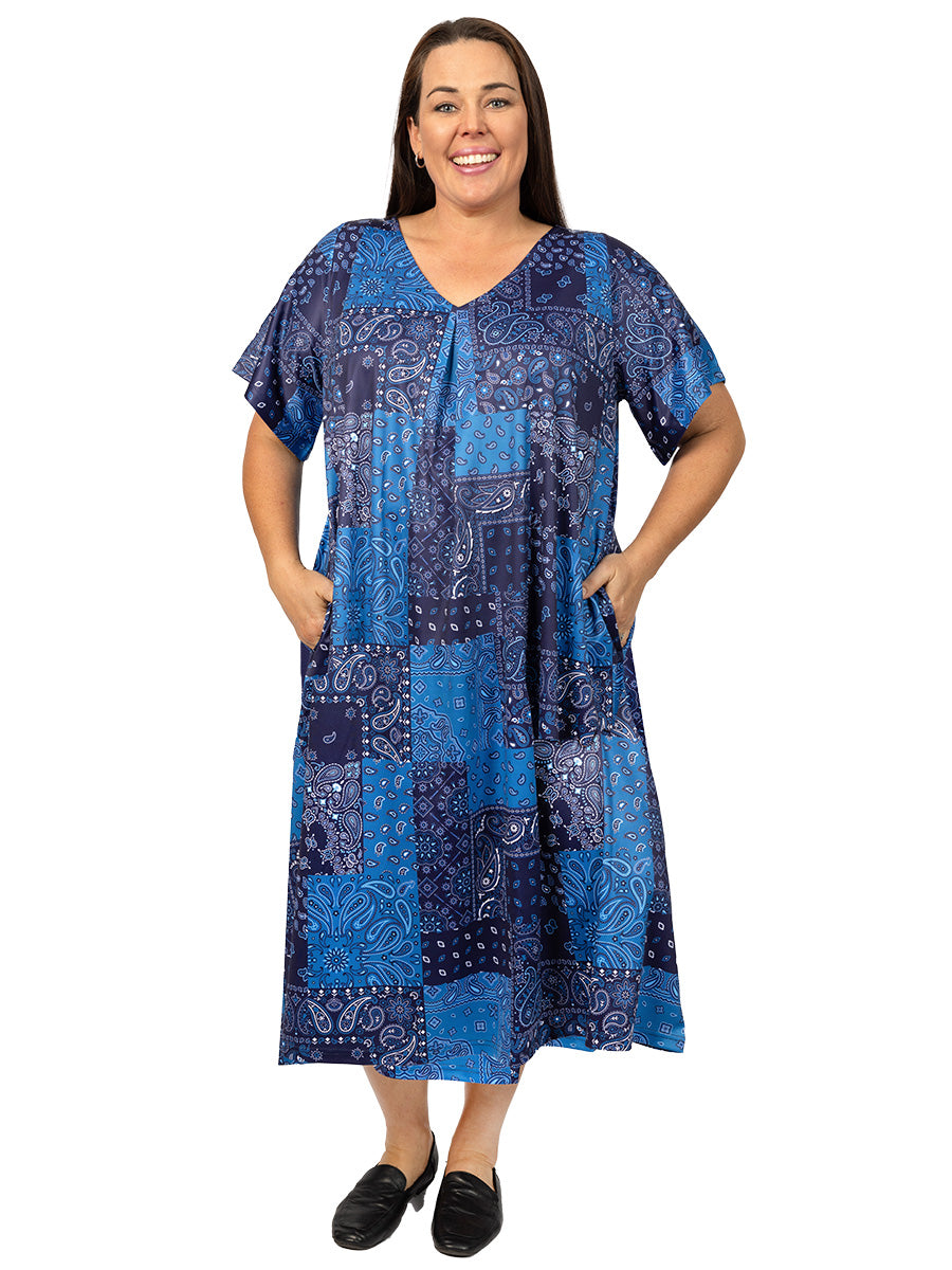 SAMPLE ONLY - Solana Dress - Blue Print**