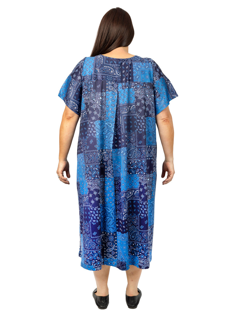 Solana Dress - Blue Print