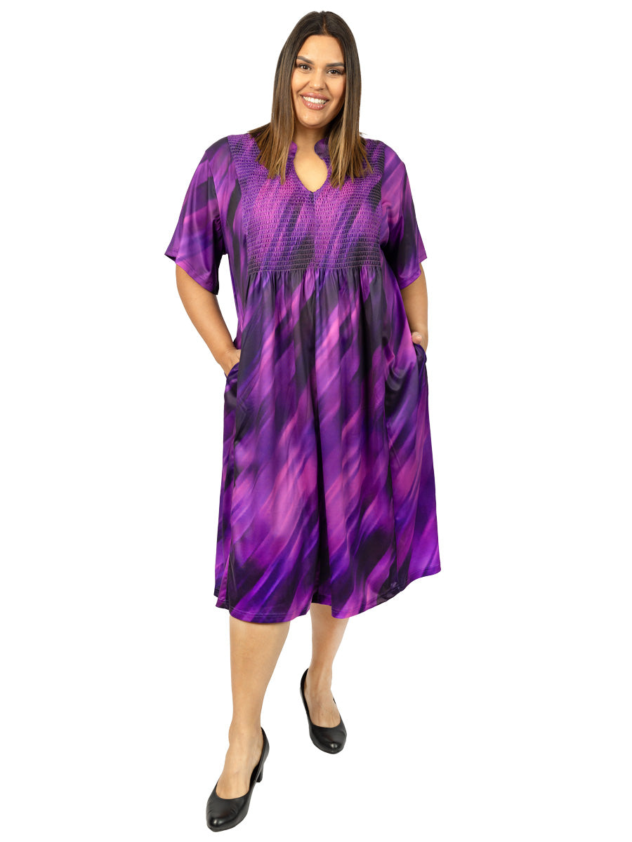 Tanner Dress - Purple Print - Dale and Waters