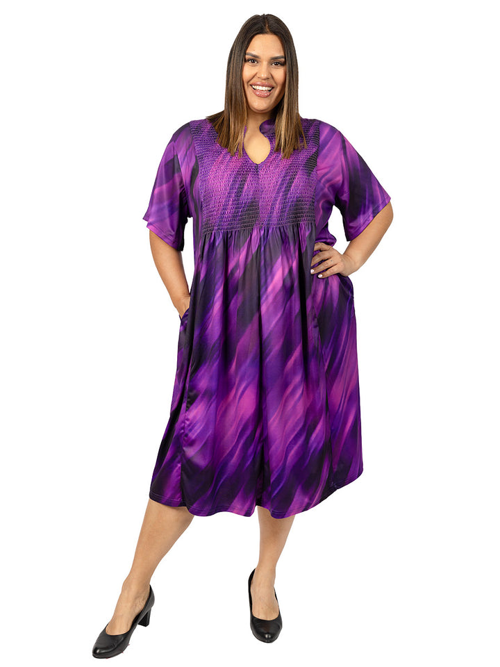 Tanner Dress - Purple Print