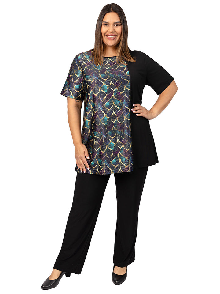 SAMPLE ONLY - Solstice Tunic - Teal Print**