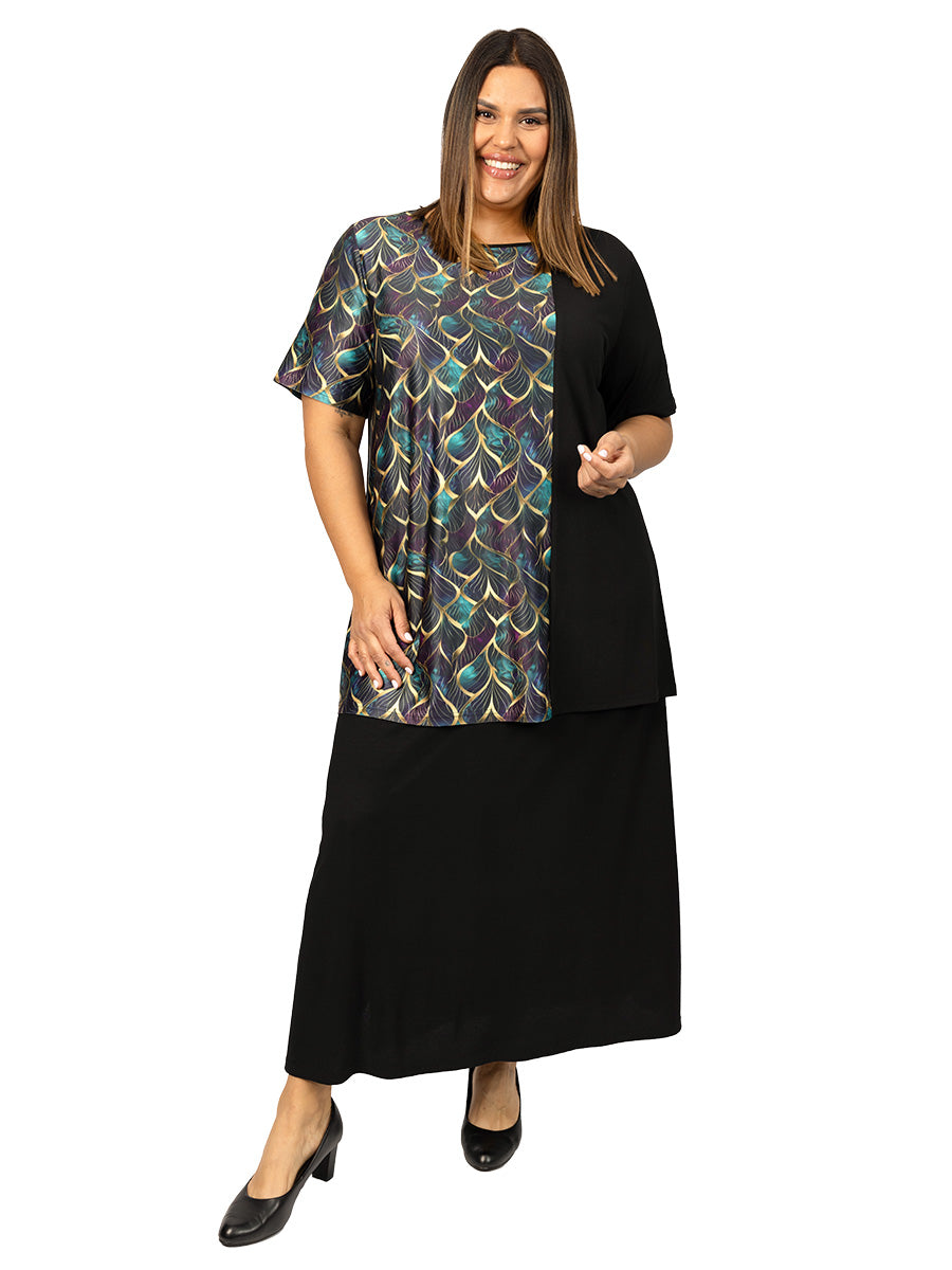 Solstice Tunic - Teal Print