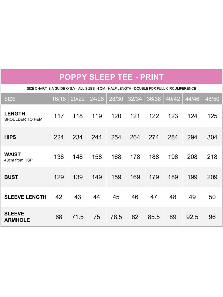 Poppy Sleep Tee - Mint Print - Dale and Waters