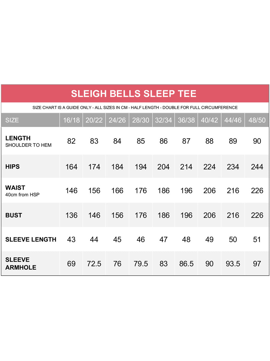 Sleigh Bells Sleep Tee - Red Green Print - Dale and Waters