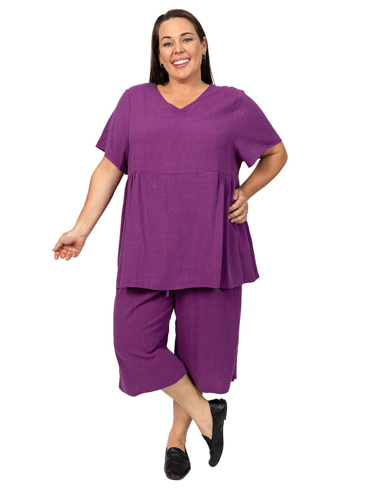 Darice Linen Capri - Midnight Purple