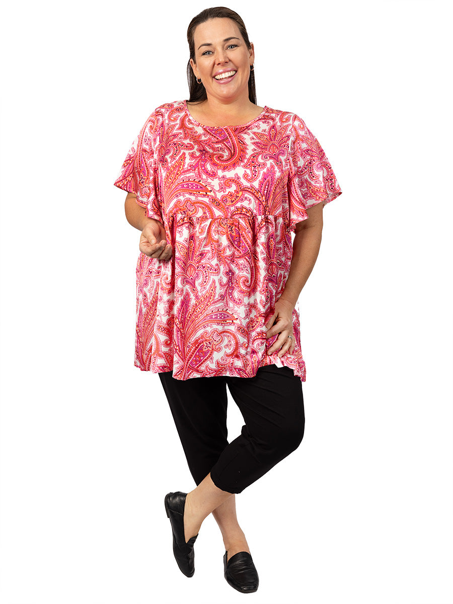 Willabelle Top - Mahogany Print