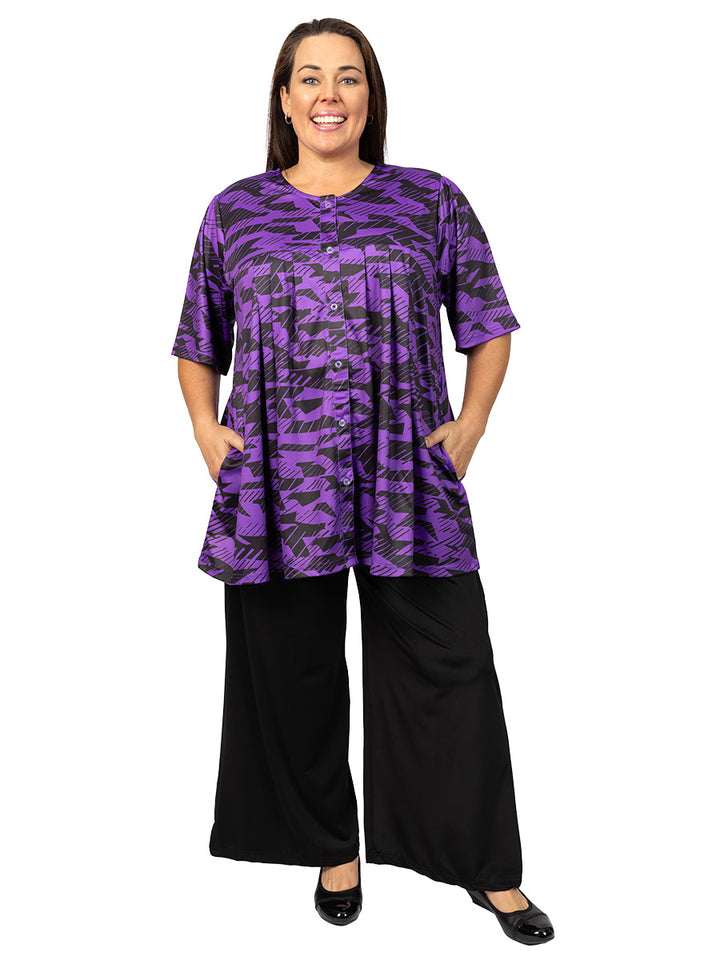 Gracen Top - Purple Print