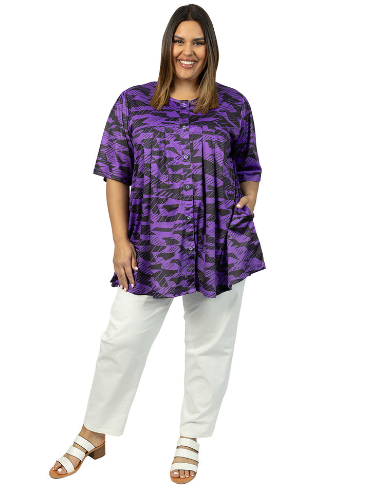 Gracen Top - Purple Print