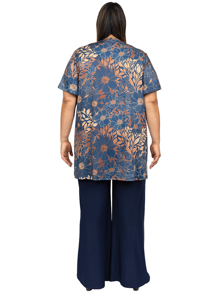 Luna Leaf Tunic - Navy Print