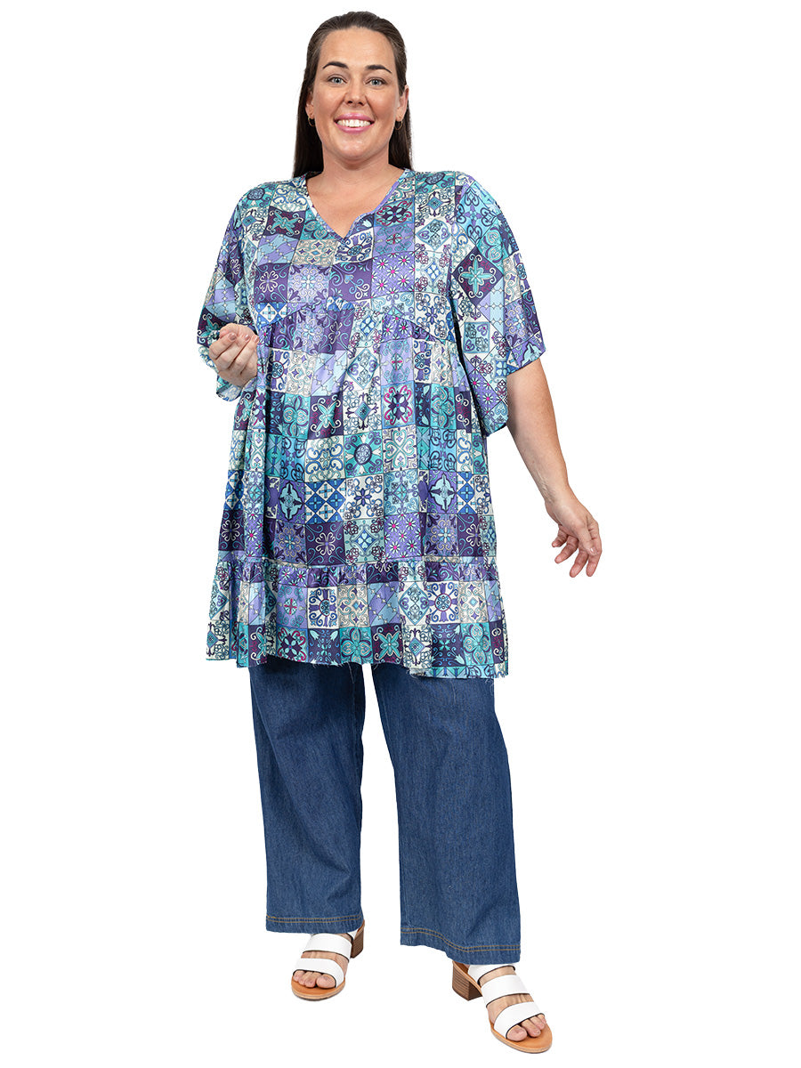 Bluebell Tunic - Blue Print