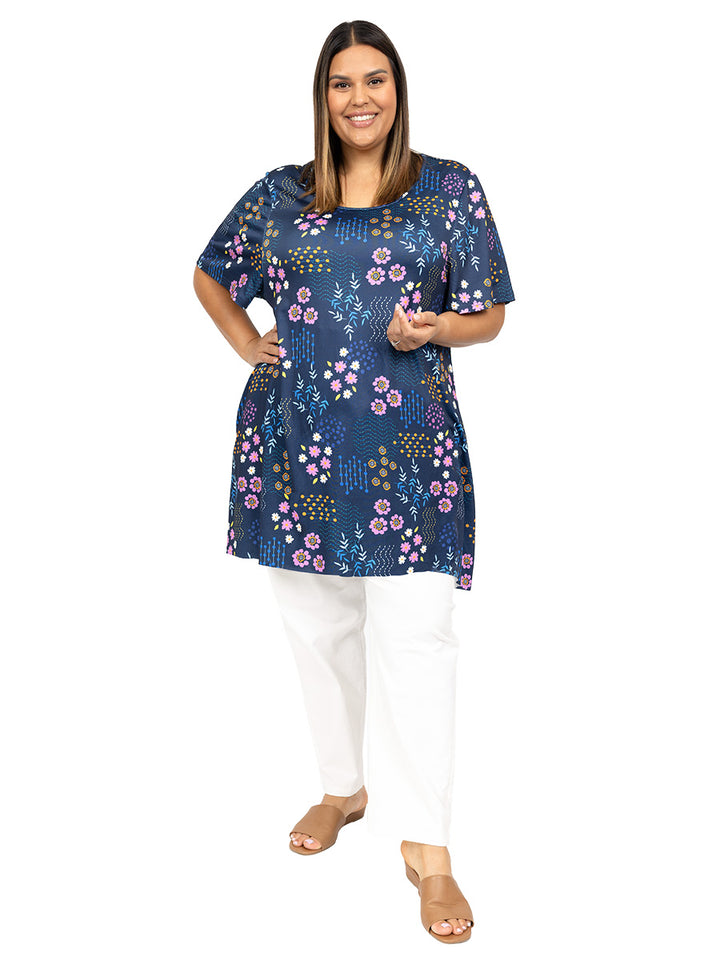 Foster Tunic  - Navy Print