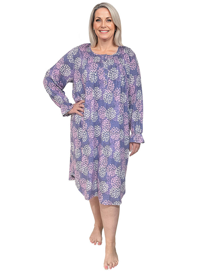 Yolanda Nightie - Purple Print