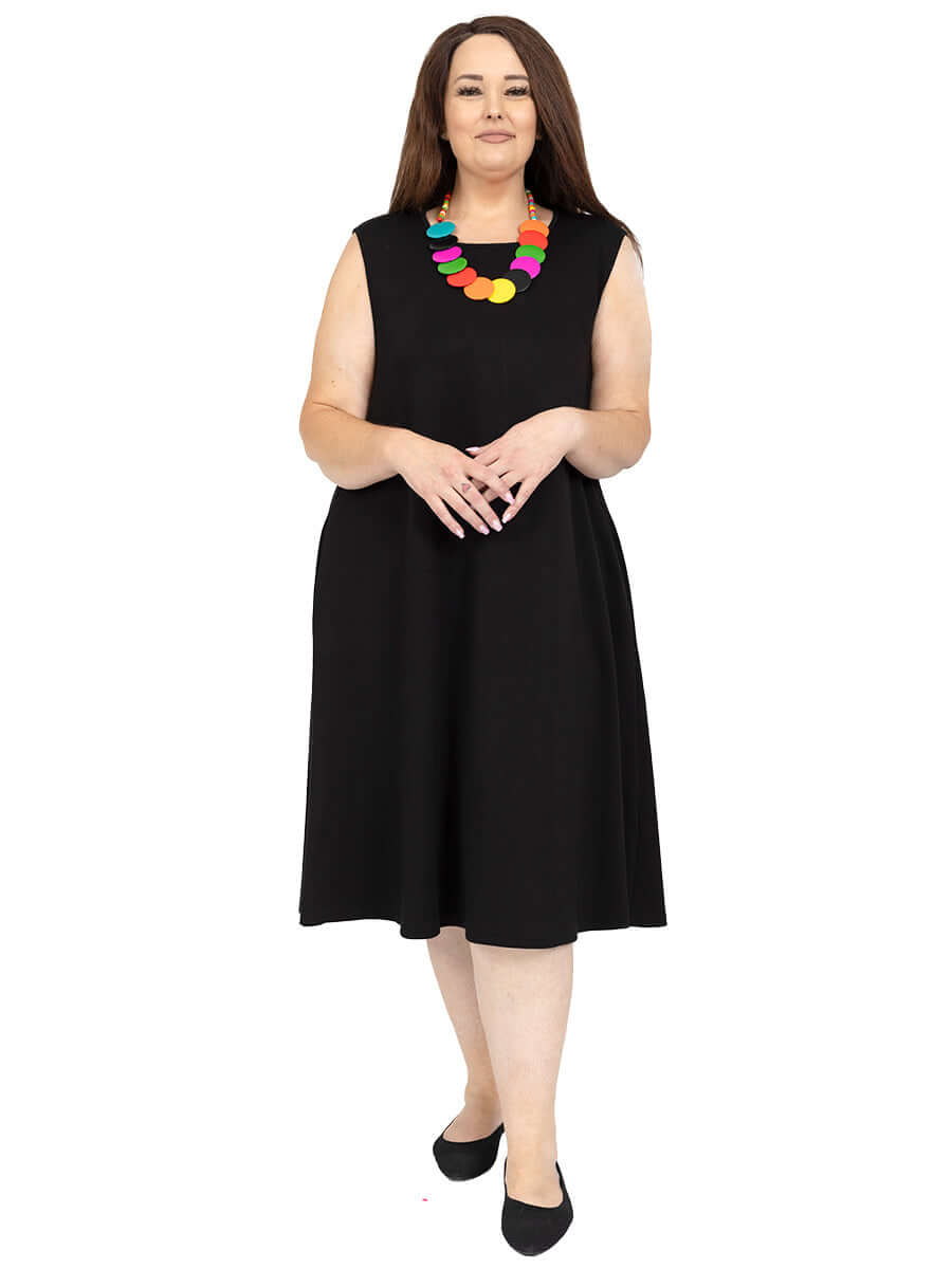 Dreama Pinafore Sleeveless Dress Black*