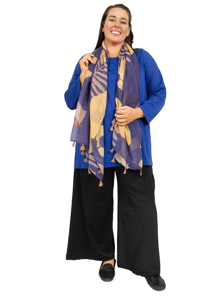 Autumn Blues Scarf - Blue Print**