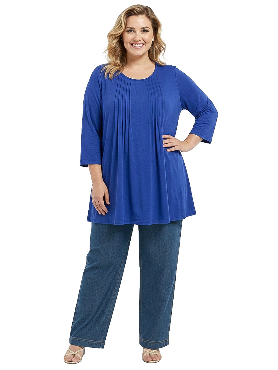 Ryleigh Pleat Top - Blue