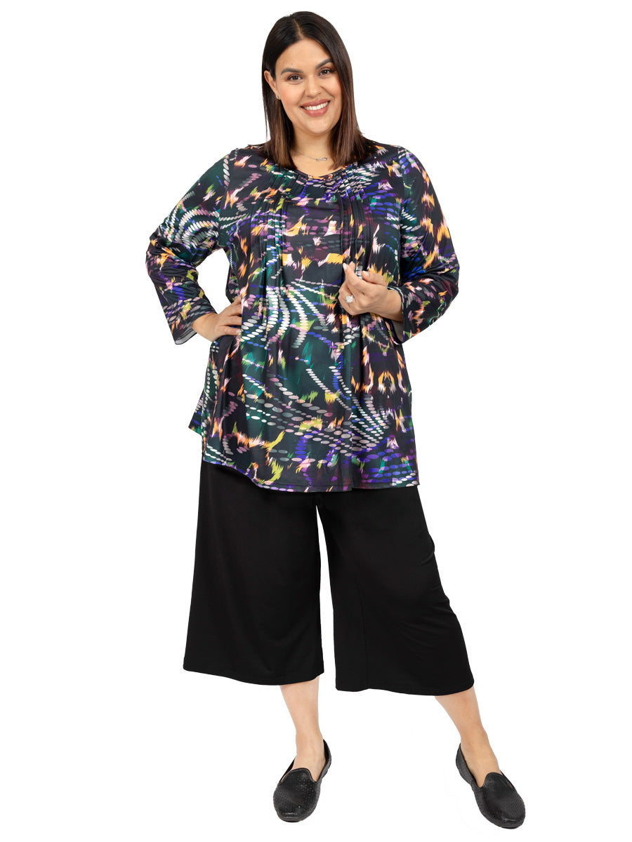 Bright Night Coulottes Capris - Black