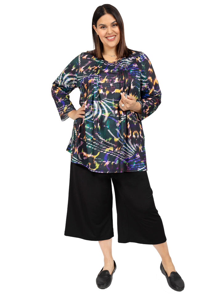 Bright Night Coulottes Capris - Black