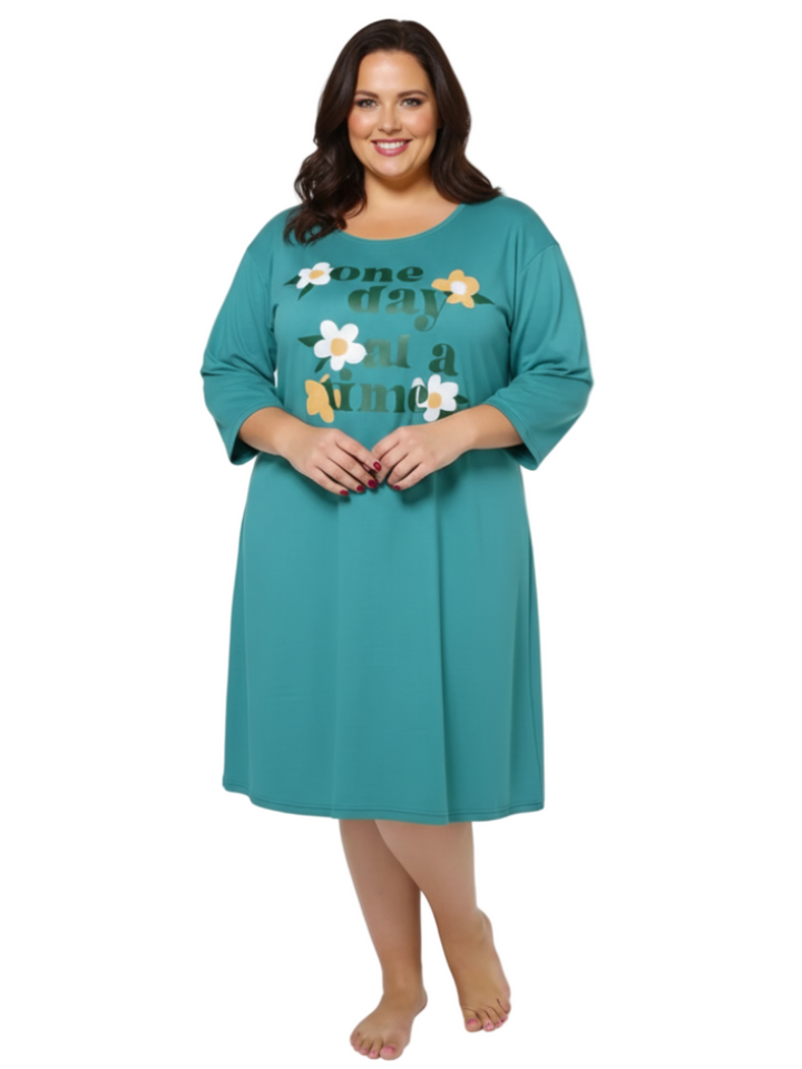 One day at a Time Nightie - Teal