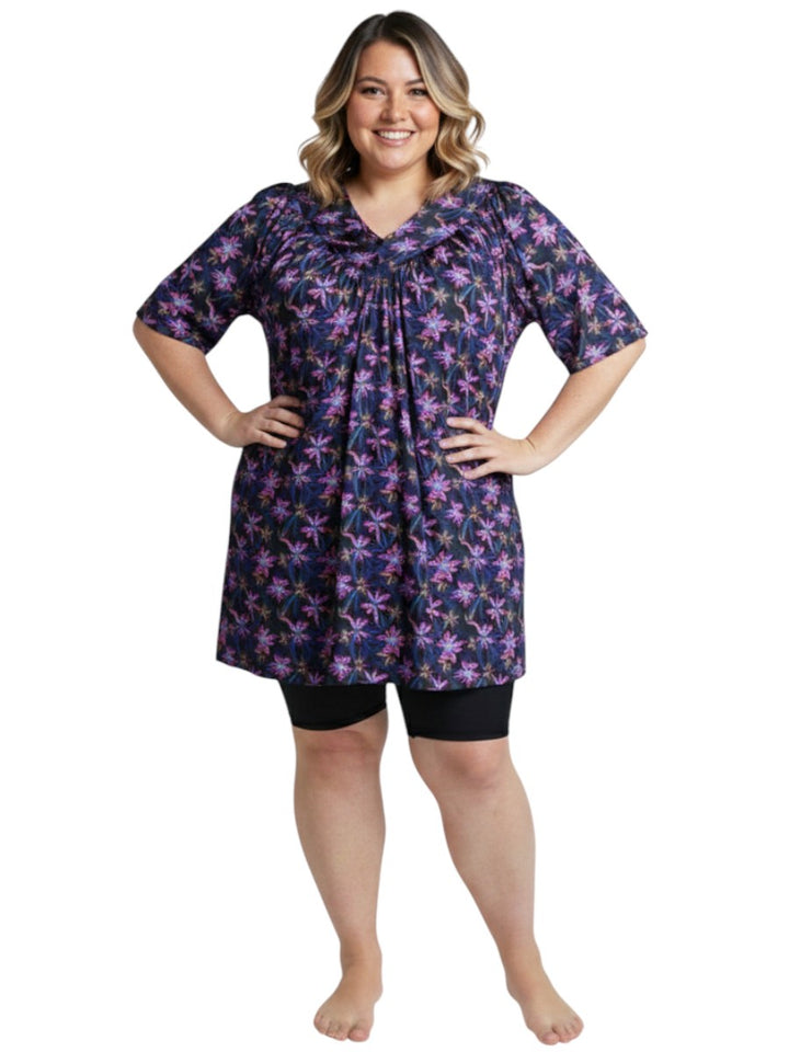 Moonlit Flora Swim Rashi - Black Print
