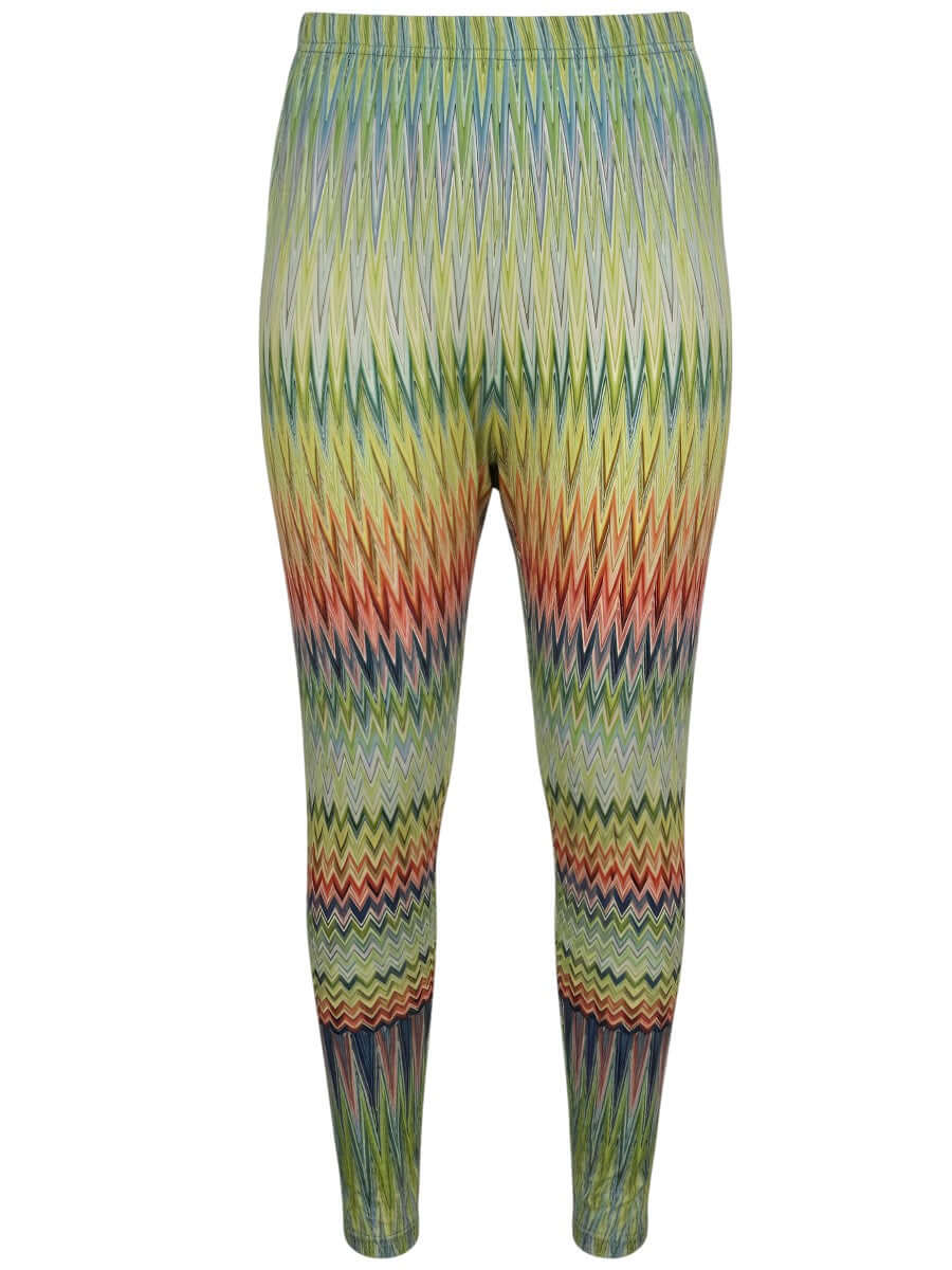 Atlas Leggings - Multi Print in a vibrant zigzag pattern designed for plus size women, sizes 16-50, by Dale & Waters.