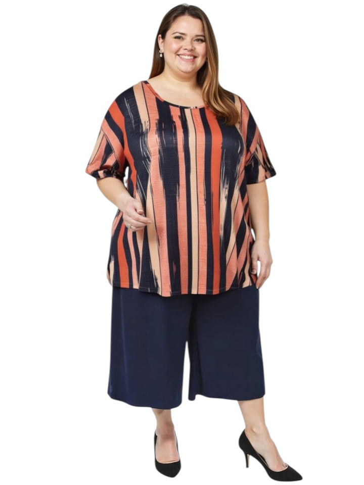 Bright Night Coulottes Capris - Navy