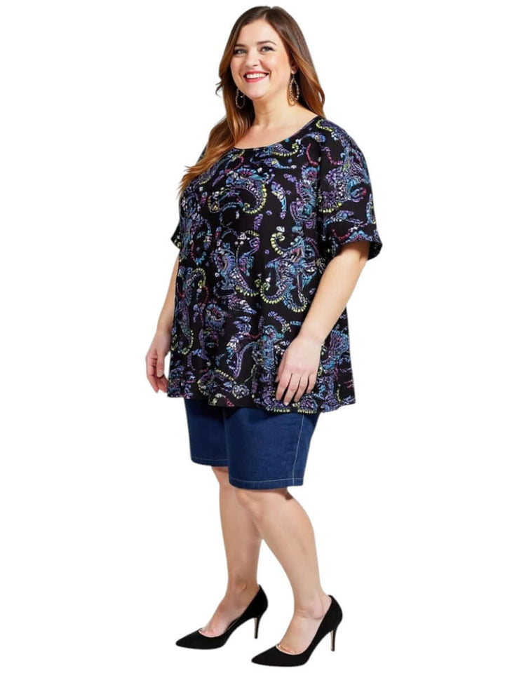 Plus size denim shorts, size 16-50, women wearing stylish denim shorts - Denim by Dale & Waters.