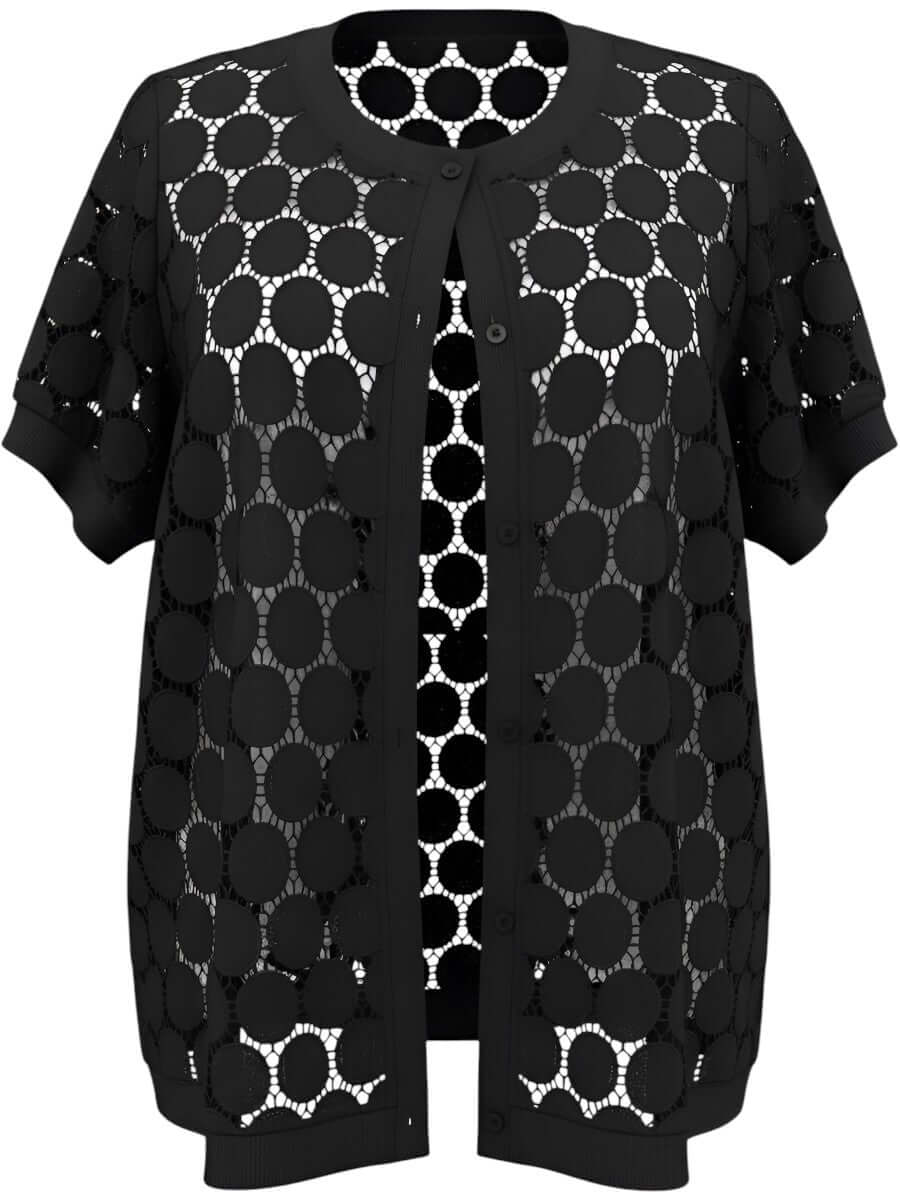 Lasalle Jacket - Black, women's plus size lightweight summer jacket with a breathable design, perfect layer for curvy women.