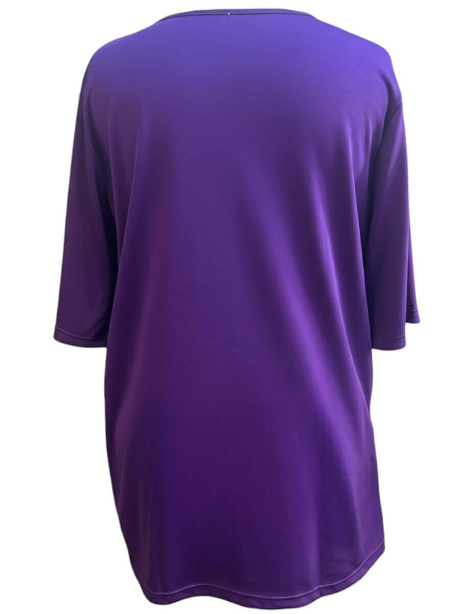 Back view of the Women's Plus Size Midnight Plum Swim Rashi - Purple by Dale and Waters, size 16-50.