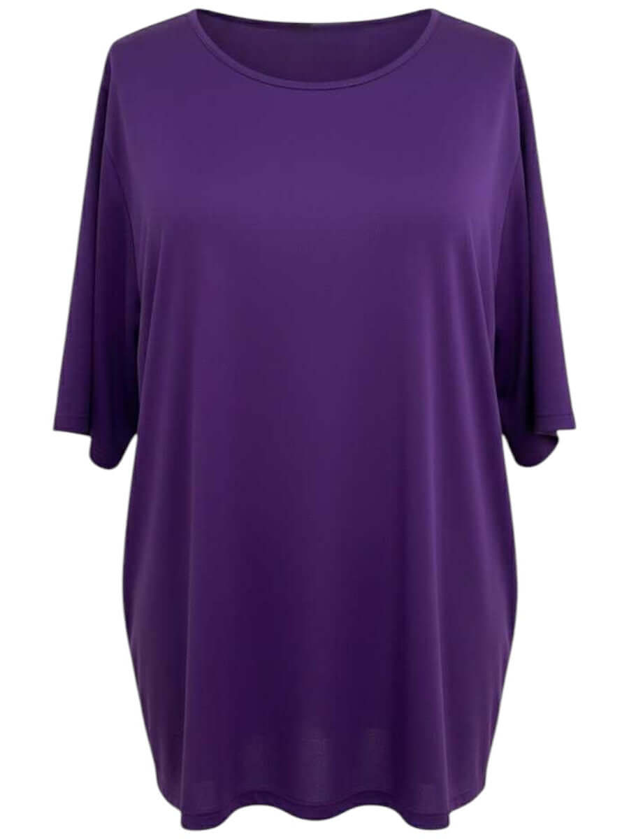 Midnight Plum Swim Rashi - Purple from Dale and Waters, plus size women's top in size 16-50.